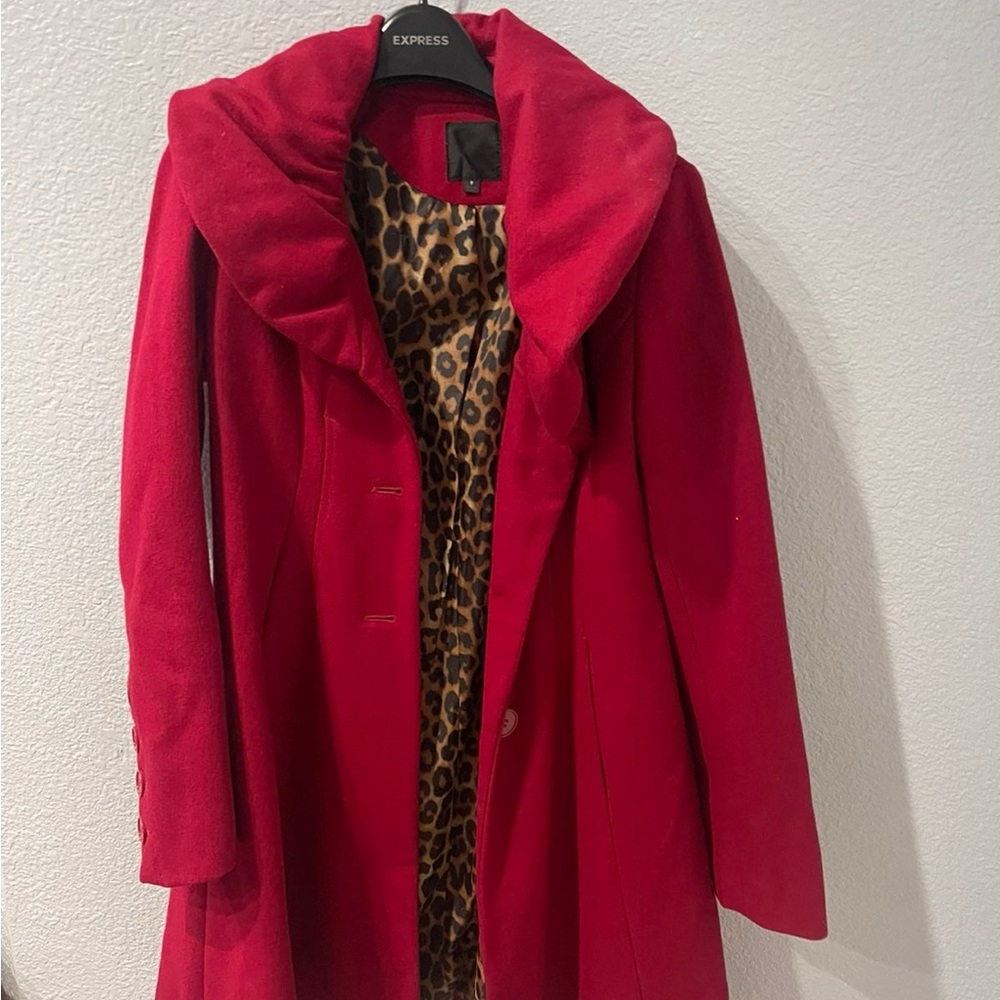 Express Women's Bold Red peacoat  Coat - Picture 8 of 8